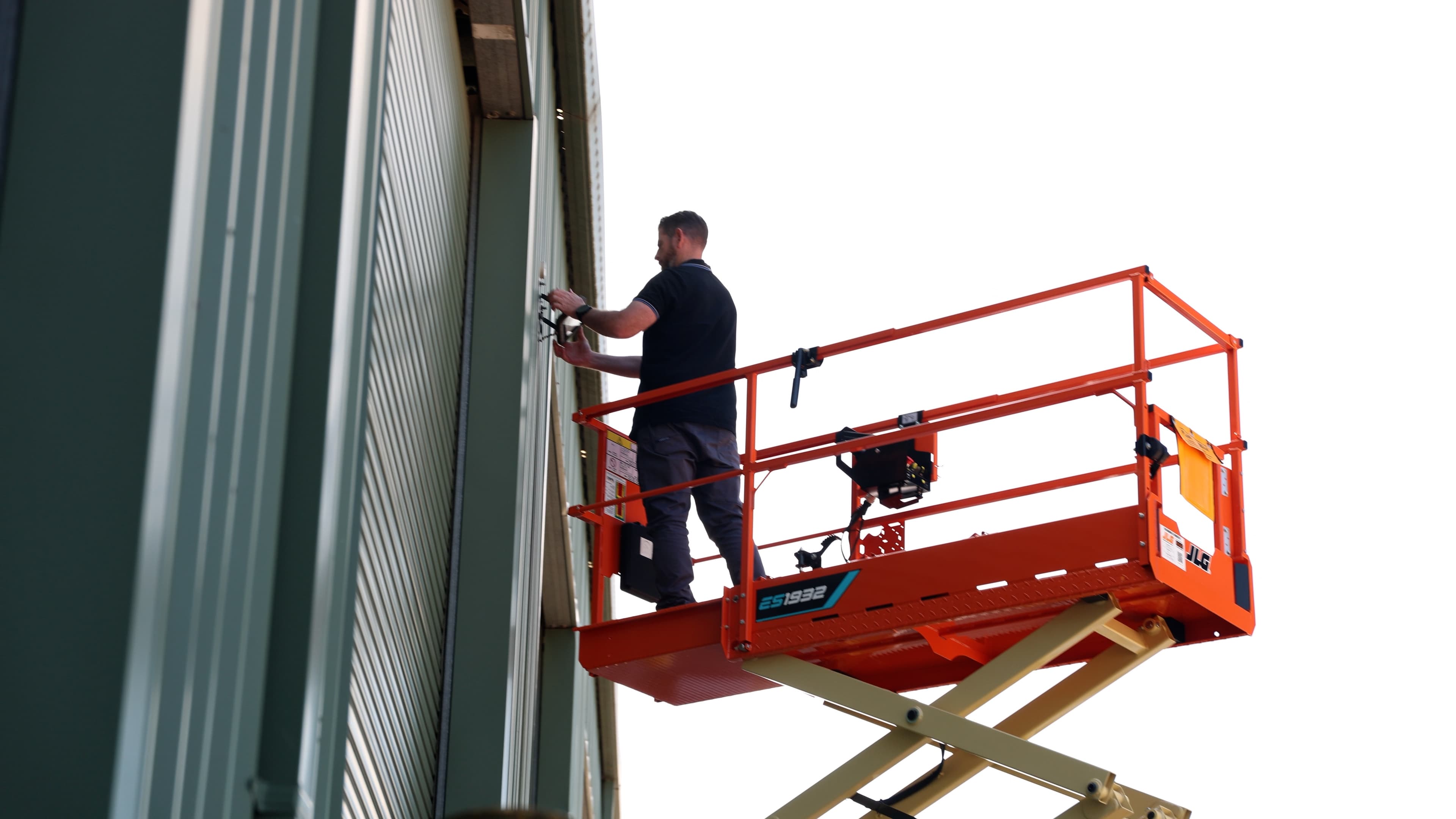 Working at height on a scissor lift